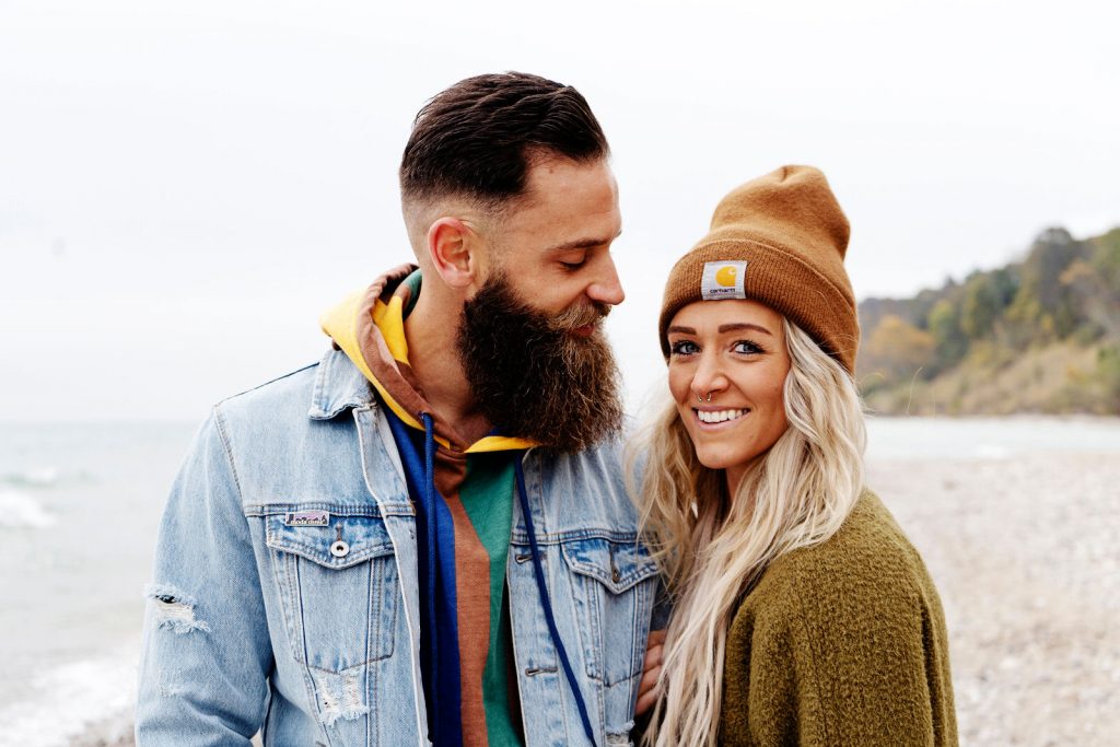 lake michigan engagement photos